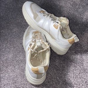 ZARA Women’s Sneakers, White & Beige